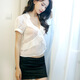 Tianwei Sexe Secrétaire Costume Ol Uniforme professionnel Temptant SM Playage de rôle Transparent à la jupe de jupe à hanche exposée à la poitrine 1105 Costume à rayures blanches + bas blanc
