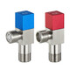 Submarine F301/F302 brass thickened triangle valve eight-character valve ceramic valve core red and blue standard national standard 4-point inlet and outlet water angle valve 1 cold + 1 hot