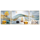 Sanqihu maßgeschneidert für leichte Luxus-Wohnzimmer-Dekoration Mal Sofa Hintergrund Wandmalerei Mural Malerei Fulu Landschaft Triptycharchatmatmosphärische HJ-3886-Finanzrollen Rolling Rolling für Sofas über 4,3 Metern und 70*9 l auf beiden Seiten