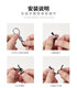 Qique Automobile Key Chain Pendant Metal Simple Key Chain Waist Hanging Ring Hanging Business Anti-Lock Key Chain Portable [Round] Black