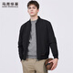 Mark Huafei Simple Baseball Collar Men's Jacket 2025 Autumn New Heavy Industry Embroidered Pilot Commuting Casual Jacket Black - Quilted Style L/175