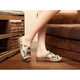 Linglong Nuevos zapatos de tela Old Beijing Zapatos de mujer de estilo étnico Casa de la punta de los pies al aire libre Sandalias bordadas Sandalias Anti-Slip 5012 Rojo Pequeño 35