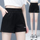 PUHP Women's Casal Shorts for Women in Summer New Style coreano coreano bordado a alta cintura a alta cintura A-línea caliente Pantalones de patas anchas White 9909 M 95-105Jin [Jin iguala 0.5 kg]