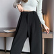 FASHIMU 2024 Velvet verdickte Wollhosen mit Woll-Weitbein für den Herbst und Winter, kleine, mit hoher Tapfen wischende Casual Hosen für Frauen 6636 Kaffee reguläre M empfohlen 103-109jin [Jin gleich 0,5 kg]