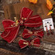 Lingchuan Xiuhe tiara bridal toast clothing female Xiuhe clothing Chinese hair accessories red simple and elegant bow FD067 wine red pair clip + ear clip