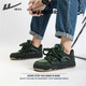 Pull-back sneakers for men 2025 spring and autumn new niche original casual men's sports shoes thick sole heightening bread shoes dark green 42