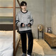 Pyjama masculin en automne et flanelle hivernale épaissis des étudiants de dessin animé rond chaud parmi les jeunes vêtements pour hommes en vrac wyex3883 l (recommandé 90-115 Jin [Jin est égal à 0,5 kg]))