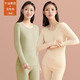 Jinlifen 2025 Vêtements d'automne et pantalon d'automne Set Women Cotton Cotton Cotton Pull d'automne et de chemise de base d'hiver Vêtements de fil et pantalon de fil mince sous-vêtements thermiques 677-08 Green avocat (ensemble unique) xl [poids 110-130jin [Jin est égal à 0,5 kg]]]