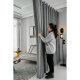 Luomengkadi new door curtain partition curtain wind-proof punch-free home blocking curtain living room curtain room windproof warm air conditioning gray #013 curtain width 4 meters * height 1.8 meters + pole (pole length 2.6-3.1 meters)