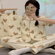
Youshifei KT cat pajamas for women in summer short-sleeved trousers three-piece cardigan loose cotton cute thin style student home 14134# Duo Pin Kulomi [Three-piece set] 2XL (135-155Jin [Jin equals 0.5 kg])