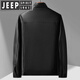 JEEP SPIRIT dad winter leather jacket middle-aged men's stand-up collar plus velvet leather jacket middle-aged and elderly casual thickened warm coat top brown fur collar 180 weight 130-150 Jin Jin is equal to 0.5 kg