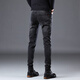 
JEEP SPIRIT jeans men's new slim-fitting trousers for youth stretch casual pants trendy versatile trousers QQN-1049 gray 28