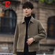 Pierre Cardin Wool Jacket Men's Woolen Coat Short Korean Style Spring and Autumn 2025 New Double-sided Nylon Jacket Men's Gray Green S Weight 110Jin Jin is equal to 0.5 kg or less