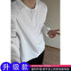 Jian Xingheng gray Henry collar long-sleeved T-shirt for men in spring and autumn American style T-shirt waffle loose casual inner layering shirt black plus velvet 1381 M 80-100Jin Jin equals 0.5 kg