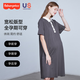 Fisher-Price (Fisher-Price) American Fisher's new summer pure cotton POLO collar dress with mid-length loose top lapel maternity dress dark gray dress L[120-140Jin[Jin equals 0.5 kg] suitable for wearing]