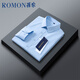 罗蒙（ROMON）衬衫男长袖纯色商务休闲衬衣舒适透气长袖白衬衫男白色2XL