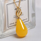 Nianfu Jingdai Mother's Day gift, Sizan beeswax pendant, chicken oil yellow clavicle chain jewelry, sweater chain, long amber A type chicken oil yellow pendant
