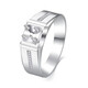 AVHE white platinum platinum men's ring four-prong wide version men's ring CVD diamond artificially cultivated diamond ring engagement wedding platinum wide version micro-set men's ring - D color 30 points VVS