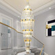 Shilan Villa Wohnzimmer Kristall Lampe Hotel Lobby Großer Kronleuchter Duplex Gebäude Hohllicht Luxus-Spiraltreppe Langes Kronleuchter 6626 Durchmesser 70*250 cm-treie Farbenfarbe Licht