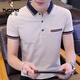 Camiseta de manga corta de verano para la solapa de algodón para hombres camiseta de base delgada de polo de algodón de algodón