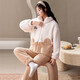 Xinai Centennial Pajamas for women in winter coral velvet warmth and thickened casual cartoon flannel red women's home clothes and outerwear suit MX6621 women M