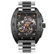 Guangku is suitable for Mark Huafei hollow mechanical watch strap for men's fashionable stainless steel Milanis magnetic FW-6180 metal 20 steel belt 22mm bracelet business model black double-sided rose gold three-plant strap 22mm wide Mark Huafei strap