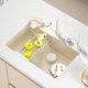 Weidas cremige Küche Waschbecken handgefertigtes Waschbecken großer Einzeltank 304 Edelstahl Wasserfallschale Topf Haushalt Unterzustandsbeckencreme 3038 Runde Wasserhahn Set B [mittlere Entwässerung]