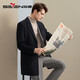 Siete Brand [Liner de grosella de grosella de grosura] para el nuevo abrigo de lana de moda de moda de invierno para hombres Black XL/180