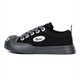 Ouder Smiler Canvas-Schuhe, mit niedrig erhöhtem dicker Sohle großer Kopf-Kopf-Kopf-Black-Board-Schuhe, gleicher Stil für Männer und Frauen, schwarz (vorgeschlagen, eine kleine Größe zu nehmen) 36