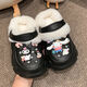 Wei Jie Children's Hole Shoes for Girls 6-12 años, anti-Slip Plus Velvet, desgaste exterior en invierno 2024 nueva bolsa de arrastre de algodón de lujo cálido, talla blanca 32-33 (longitud interna de 19 cm)