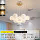 
Zaiwai #LED Living Room Main Lighting Restaurant Nordic Creative Oil-White Chandelier Bedroom Ceiling Lighting Whole House Combination 9734-Black 7-Head Three-Color Lighting-White Ball 12CM