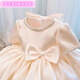 Kinder 1 Jahre altes Bankett Little Kleid Blume Jungen leichte Luxus Nische High-End Baby Prinzessin Kleid Sommer 2024 New Style Champagner Farbe Kurzarm 90