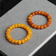 Royal edition with national inspection certificate, old beeswax bucket beads, chicken oil gold twisted honey amber bracelets for men and women, chicken oil yellow bucket beads 12mm