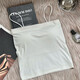 Ice silk suspender vest for women with anti-exposure belt chest pad integrated strap bra with thin bra in summer black + matcha 2 pieces L [recommended 95 Jin [Jin equals 0.5 kg]]