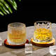 Creative rotating glass wine glass ins tumbler foreign wine glass ice ball whiskey glass vertical pattern whiskey tumbler 180ml 1 piece