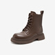 Qianbaidu thick-soled Martin boots for women's new autumn and winter height-enhancing versatile short boots for women's shoes fashionable British style brown 38