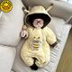 G.duck little yellow duck baby clothes thickened and warm for outing newborn cotton padded clothes outing clothes plus velvet winter rompers one-piece yellow 73cm