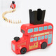 Tongbeijia Domino Train Wooden Automatic Car Delivery for Children Electric Digital Chinese Character Pinyin Chinese Cognitive Building Blocks MMM-London Bus + Double-sided Fruit Domino