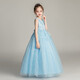 Dev Ake Kinderkleid Girl Prinzessin Rock Moderatorin High-End Piano Performance Evening Kleid Little Girl Hochzeit Sommer Big Boy BX683 Langhändler Blau 150 (vorgeschlagen 61-70jin [Jin ist gleich 0,5 kg])