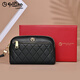 Goldlion Women's Bag Genuine Leather 2025 Summer New Fashion Clutch Zipper Large Capacity Coin Purse Mobile Phone Bag Women's Wallet Black