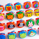 ORF Instrument de percussion pour enfants Kindergarten en bois en bois à trois phrases en demi-clic de la table ronde de danse de danse bébé toys grenouille haut-parleur (1 paire) plastique