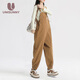 Unisunny schwangere Frauen Overalls Frühlings- und Herbststile tragen große Lose lässige Hosen Schwangerschaftszeit Mutterschaftsnutzung Mode schwangere Mutter Weitbein Hose Khaki L.