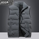JEEP SPIRIT羽绒马甲男秋冬外穿轻薄短款无袖羽绒服男士休闲运动外套 绿色 2XL 建议145-160斤