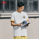 
Li Ning short-sleeved T-shirt for men and women, soft and skin-friendly trendy casual and versatile loose round neck outdoor sports top [cool/anti-bacterial] Herbal tea standard white 687-1 L