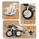 FULAIXIN [folding, lying] Children's tricycle, bicycle, baby children's car lightweight trolley, two-way stroller, foldable, lying + clutch + titanium air wheel, khaki