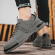 DIBOFEI men's shoes for spring and summer 2025 new breathable work labor protection board shoes thick sole non-slip waterproof wear-resistant work shoes for men gray 40 (250mm)
