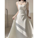 
Madam (Qeeshine) Desire Dress White suspender Dress 2024 Women's New Square Collar French Waist-Close Niche Temperament Long Skirt Dress + Cardigan XL Recommended 117-130Jin [Jin equals 0.5 kg]