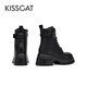 Kisscat Kissing Year of the Cats confortable Commutant entièrement apparié à la mode rond des bottes Martin Ka54797-50 Black 35