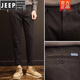 
JEEP SPIRIT autumn casual pants men's long pants Korean style straight winter clothing trendy versatile wool slim feet men's pants thick 9885 black 9885 (Autumn and Winter) 28