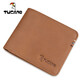 Woodpecker Men's Wallet 2024 Nouveau portefeuille en cuir authentique Couche de tête Cowhide Retro âgé de portefeuille en cuir givré court brun clair
